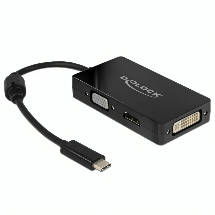 USB C adapter med VGA, HDMI og DVI udgang