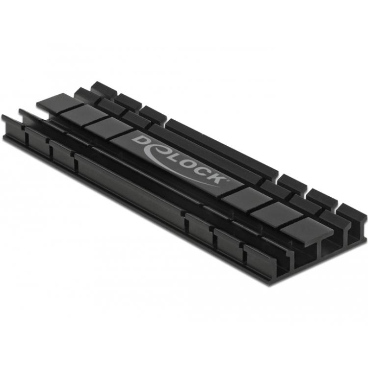 Delock Kølelegeme fladt 70 mm til M.2 modul sort - Delock