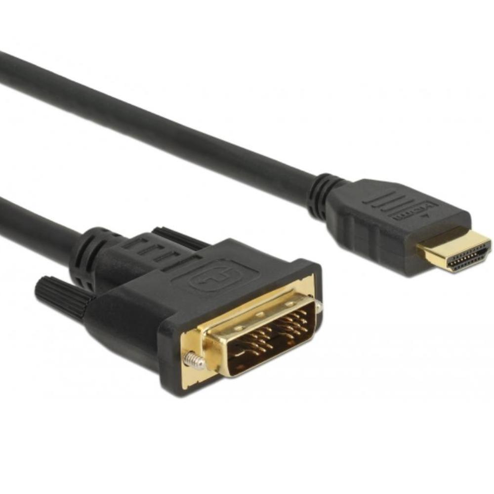 Delock Kabel DVI 18+1 Stik > HDMI-A Stik 1 m sort