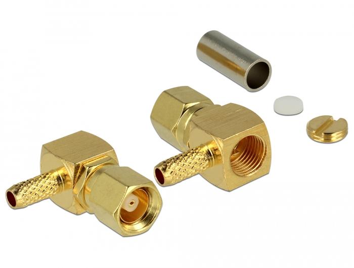 Delock SMC-stik 90 vinklet til crimpning af RG-174 / RG-316 - Delock