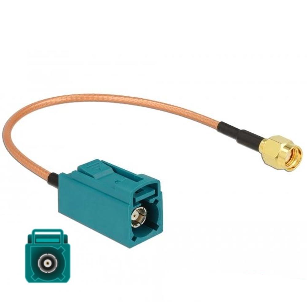 Delock Antennekabel FAKRA Z-stik > RP-SMA stik RG-316 20 cm