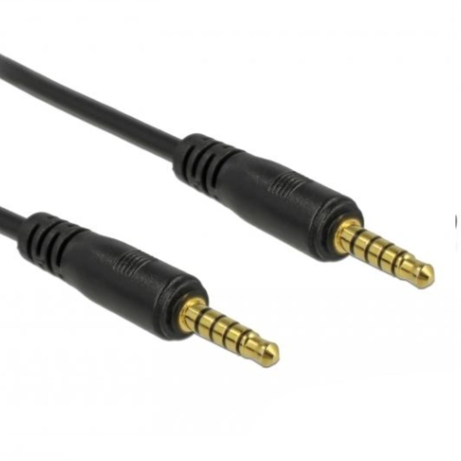 Delock Jackkabel 3,5 mm 5-polet stik til stik 1 m sort - Delock