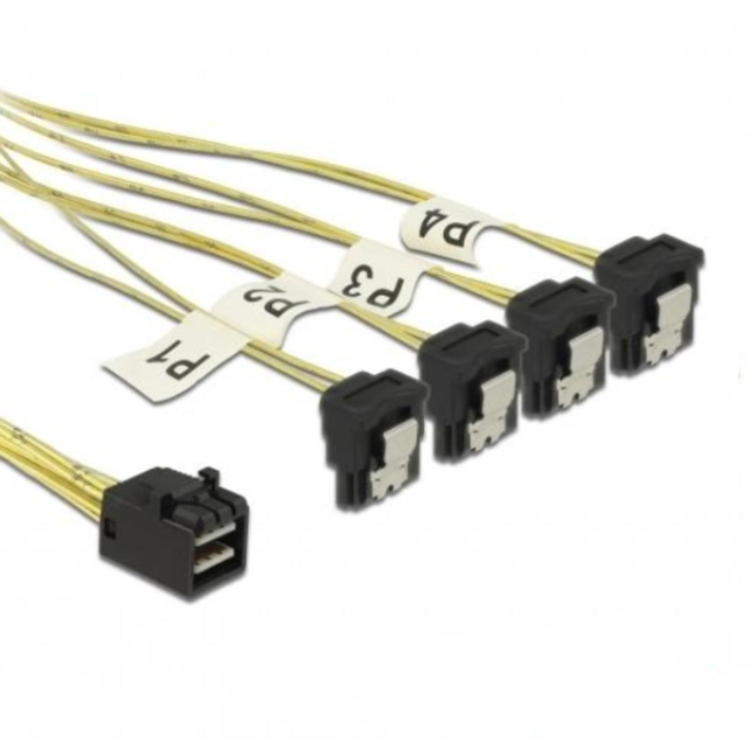 Delock Kabel Mini SAS HD SFF 8643 > 4 x SATA 7-polet snoet 0,5 m - Delock