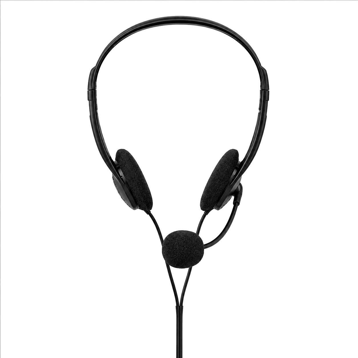 PC-headset On-Ear 2x 3,5 mm-stik 2,0 m Sort