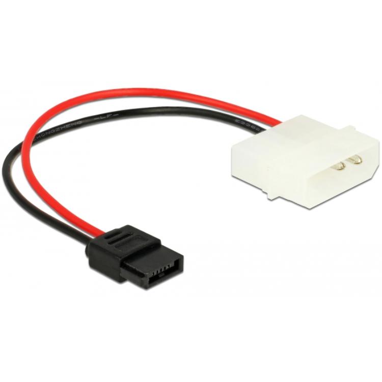 Delock Strømkabel Molex 4-pin Stik til Slim SATA 6-pin Stik 15 cm