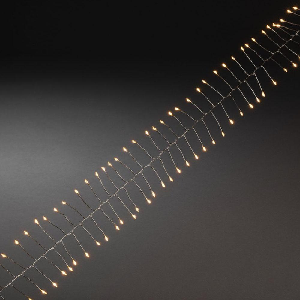 Klyngebelysning - led-julelys indendørs - 60 lys - 1 meter - ekstra varm hvid - 3x AA