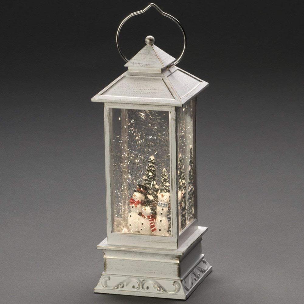 Julelanterne - led-julelys indendørs - 1 lys - 27,5 x 10,5 cm - varm hvid - 3x C