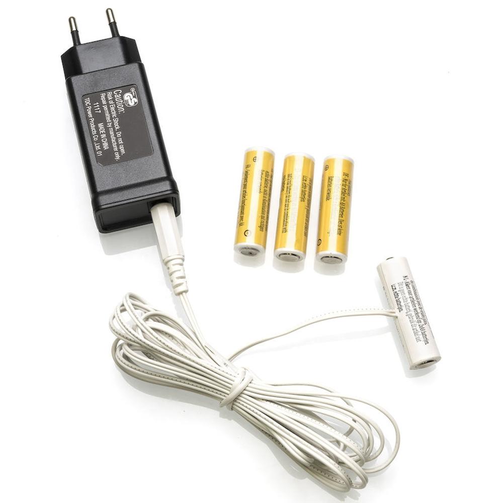 Batteriadapter - indendørs julelys - 3 meter - inkl. batteri og transformer