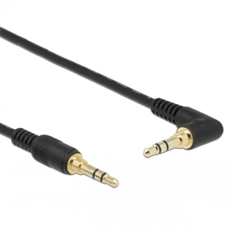 Delock Jackkabel 3,5 mm 3-polet stik > stik vinklet 2 m sort - Delock