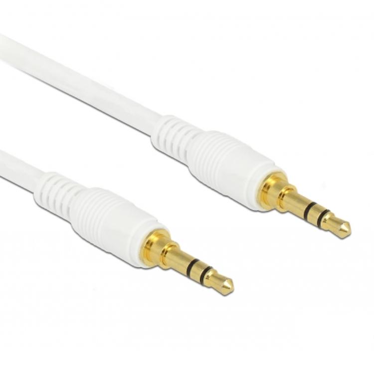 Delock Jack-kabel 3,5 mm 3-polet stik > stik 2 m hvid - Delock