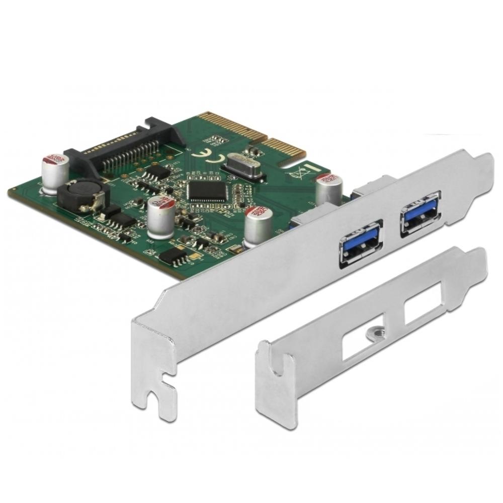 Delock PCI Express x4-kort med 2 x eksterne USB 3.1 Gen 2 Type-A-stik - Delock