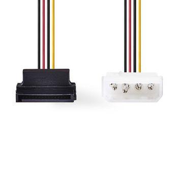 Internt strømkabel Molex han - SATA 7-pin hun 90 vinklet - Nedis