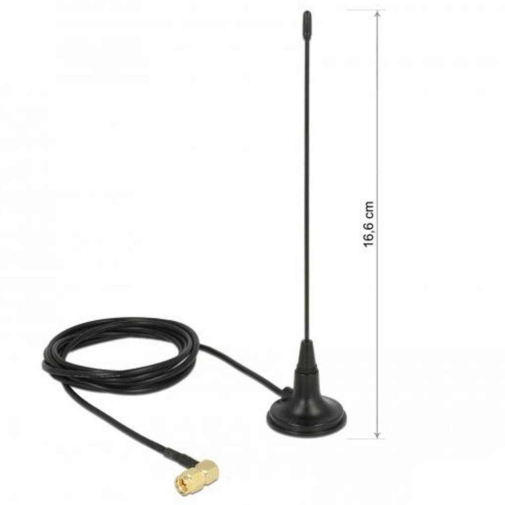 480 MHz antenne SMA stik 90 grader 2,5 dBi omnidirektionel magnetfod 1,5 meter