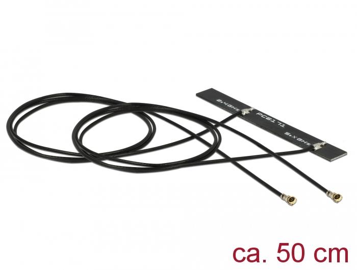 Delock WLAN 802.11 ac/a/h/b/g/n Dobbelt Antenne 2 x MHF® 4L Stik 3 5 d - Delock