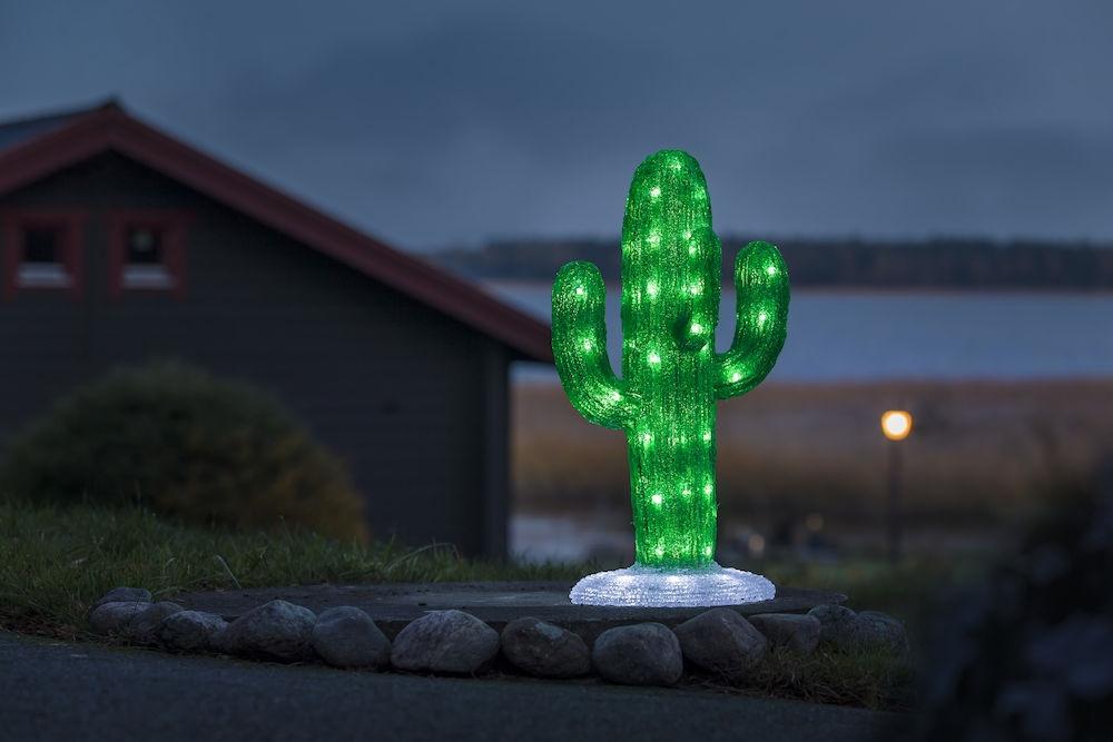 Kaktus - led-julelys udendørs og indendørs - 64 lys - 27 x 45 cm - varm hvid