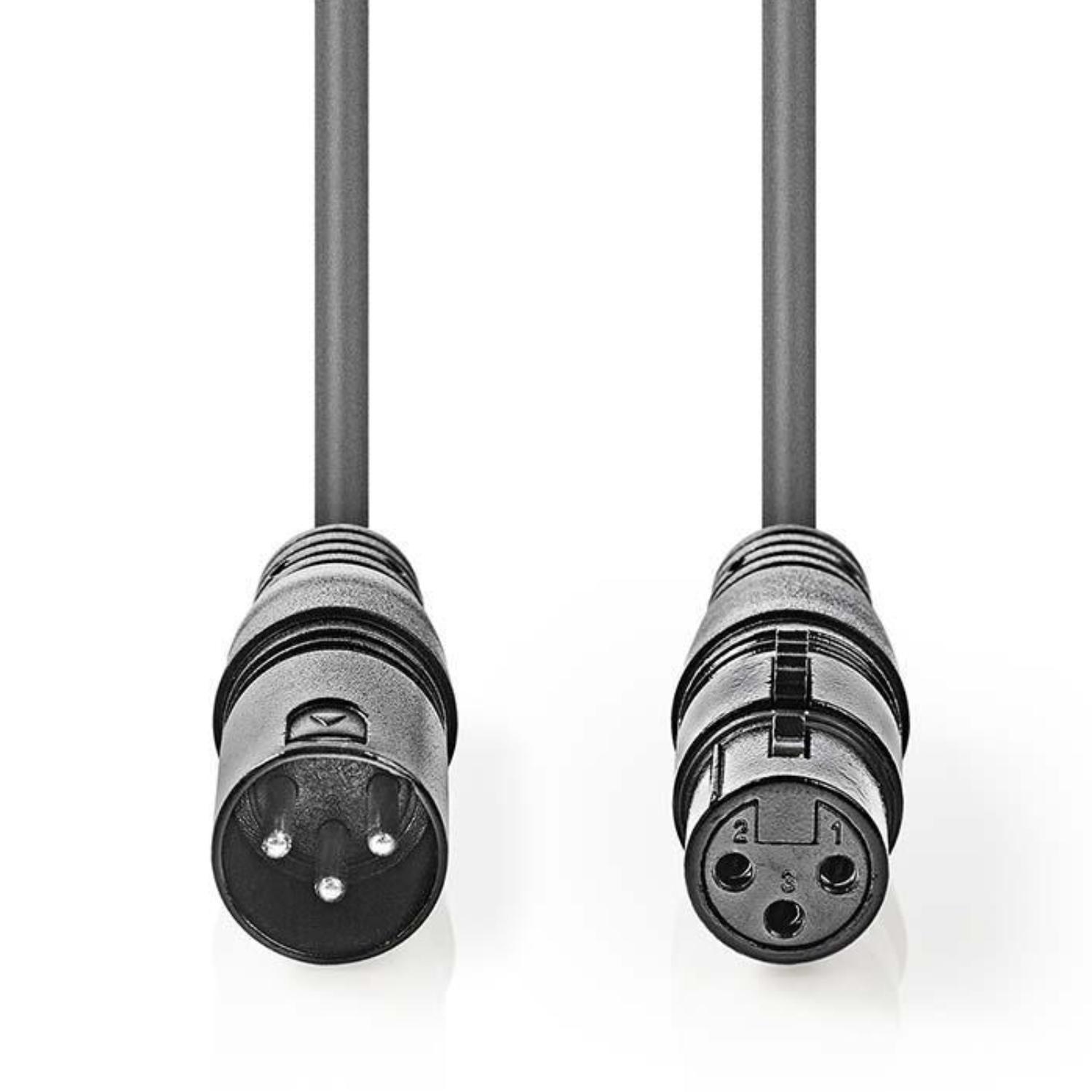 Balanceret XLR-lydkabel XLR 3-pin han - XLR 3-pin hun 1,5 m - Nedis