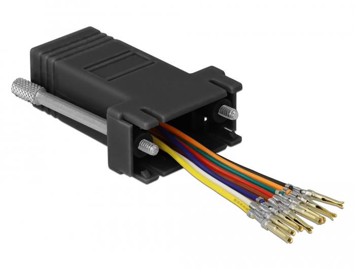 Delock Adapter Sub-D 9 Pin Hun til RJ45 Hun Montagesæt - Delock