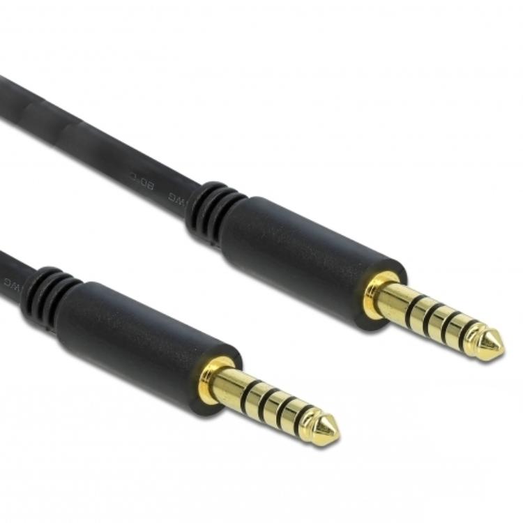 Delock Jackkabel 4,4 mm 5-polet Stik til Stik 2 m sort - Delock