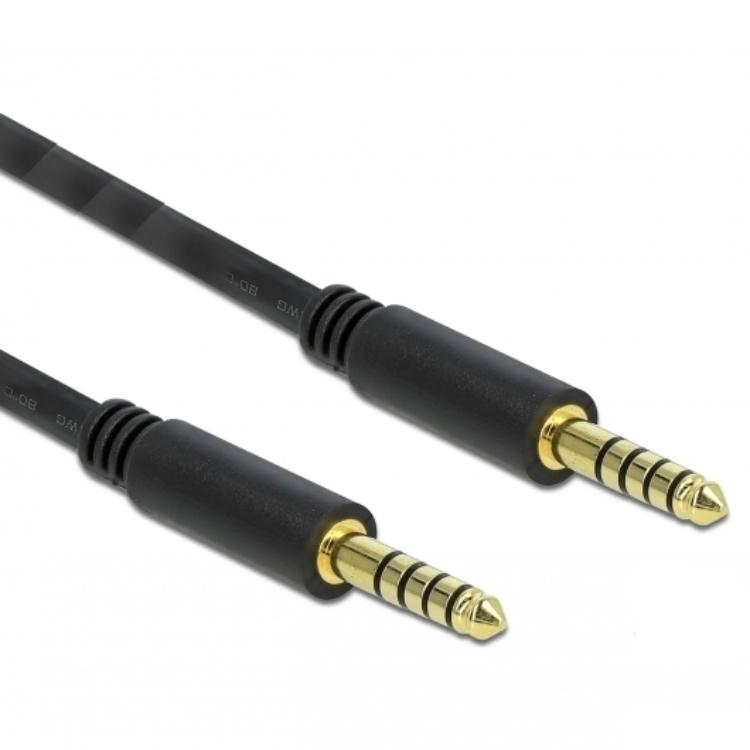 Delock Jackkabel 4,4 mm 5-polet stikprop til stikprop 1 m sort - Delock