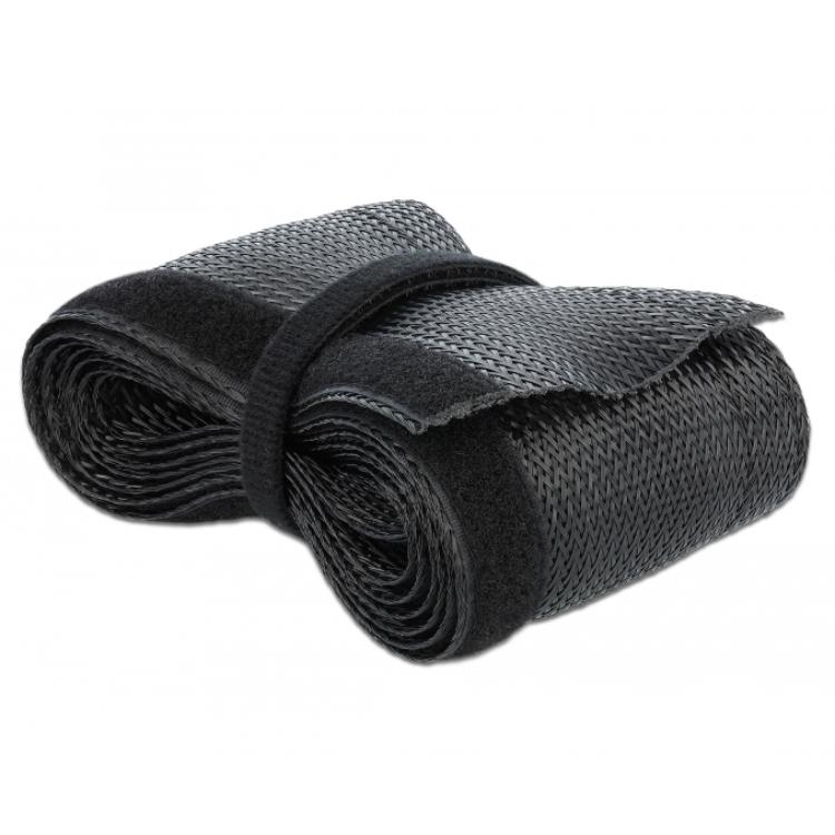 Delock Fletteslange med velcrolukning 2 m x 32 mm sort - Delock