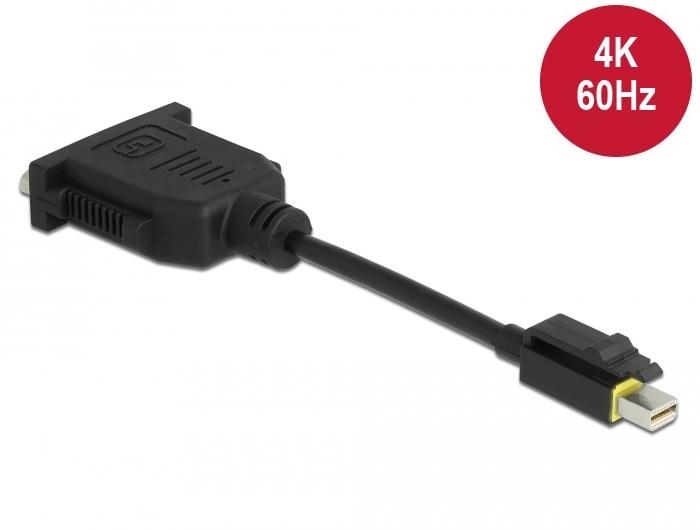 Delock Mini DisplayPort 1.1 til DVI adapter med Snap-in funktion Passiv - Delock