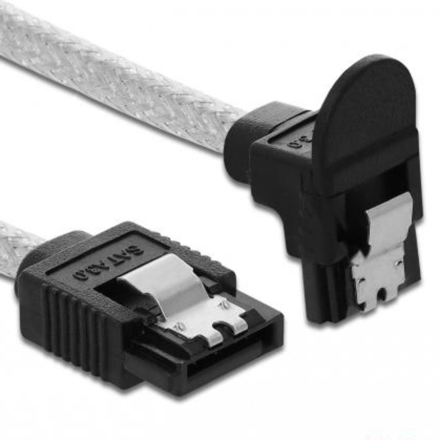 Delock SATA 6 Gb/s Kabel retvinklet 30 cm transparent - Delock