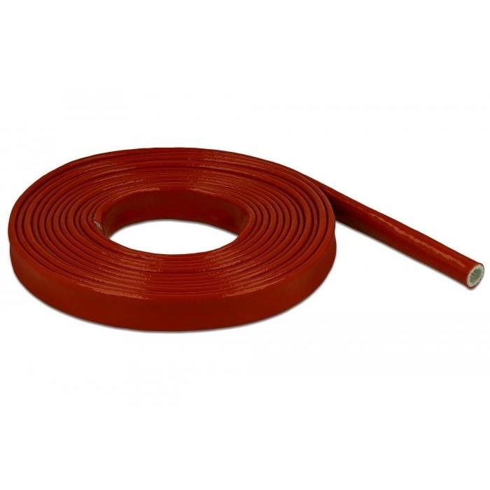 Delock Brandhæmmende beskyttelsesslanger Silikonbelagt 5 m x 10 mm Rød - Delock