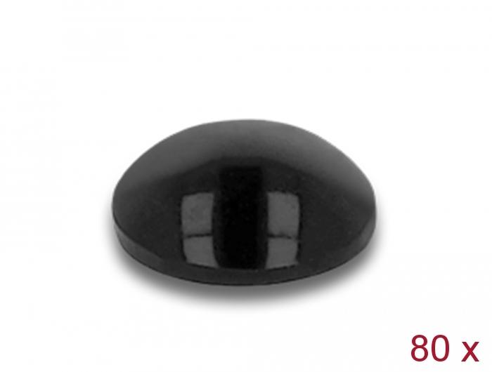 Delock Gumfods runde selvklæbende 6 x 2 mm 80 stk. sort - Delock