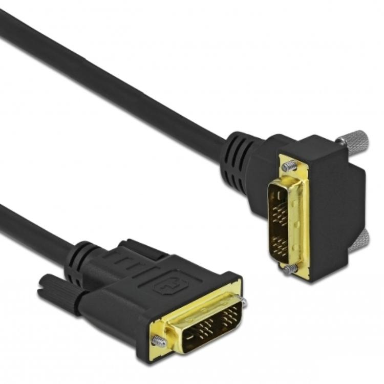 Delock DVI-kabel 18+1 stik til 18+1 stik vinklet 2 m - Delock