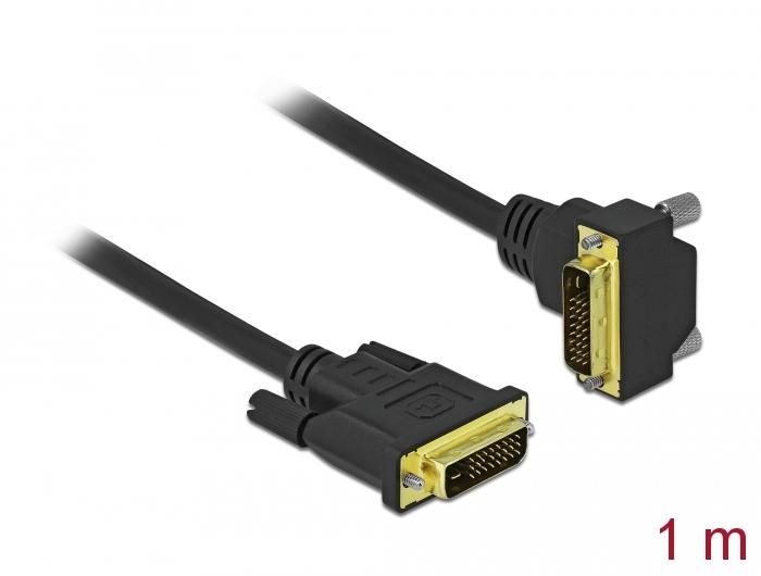 Delock DVI-kabel 24+1 stik til 24+1 stik vinklet 1 m - Delock
