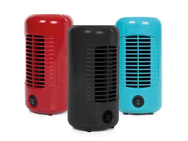DISPLAY MED 3 VENTILATORER - Ø 10 cm x H 20 cm - RØD - SORT - BLÅ - Perel