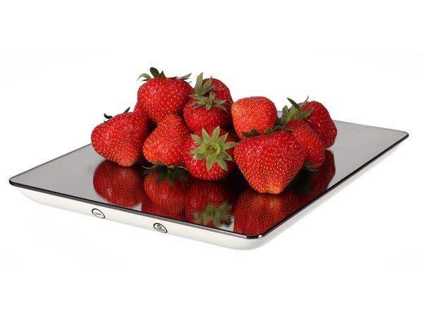 DIGITAL KØKKEVÆGT - 5 kg / 1 g - SPEJL-EFFEKT - Perel