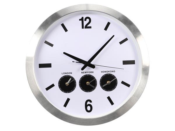 ALUMINIUM VERDENSUHR MED 3 TIDZONER Ø 45,5 cm - Perel