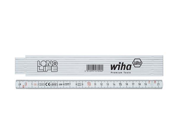 Wiha Duimstock Longlife® 2 m metrisk, 10 dele (27057) hvid - WIHA
