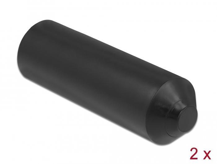 Delock Endkapper med indvendig lim 80 x 25 mm 2 stk. sort - Delock