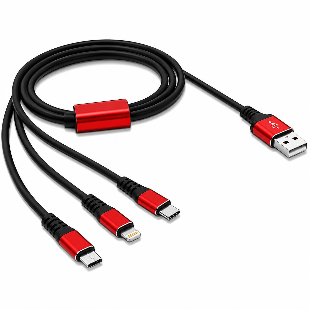 IPhone-kabel 3 i ét - Micro - USB C - Lightning - A