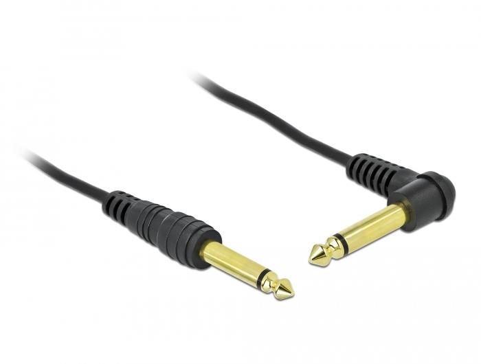 Delock Spiralkabel 6,35 mm 2-polet Jack til Jack Mono bøjet - Delock