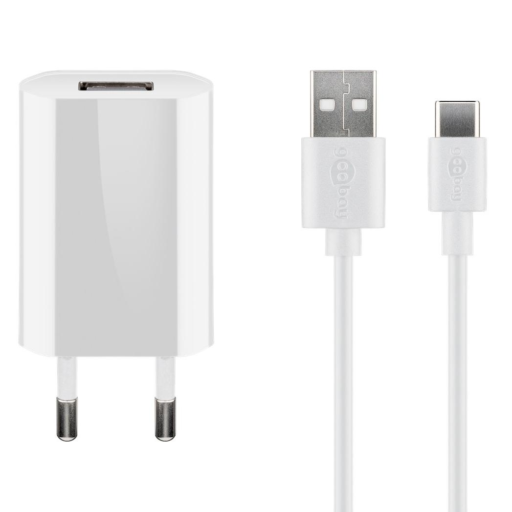 USB A-oplader + USB C-kabel