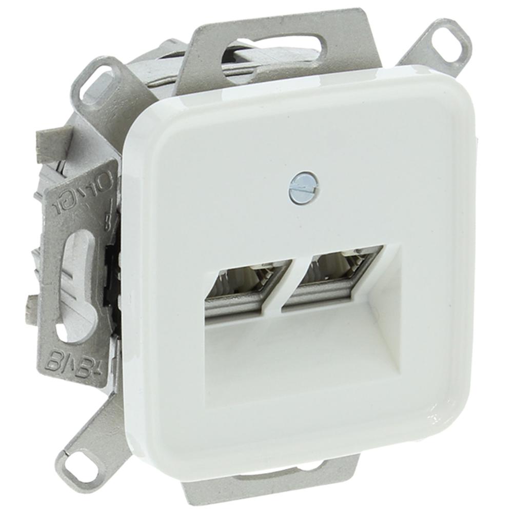 Busch-Jaeger Indbygningsstik – RJ45 Cat 6A 2x8 Poleret