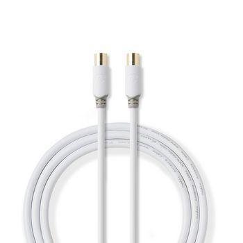 Koaksialkabel 100 dB IEC (Koax) stik IEC (Koax) hun 10,0 m Hvid - Nedis