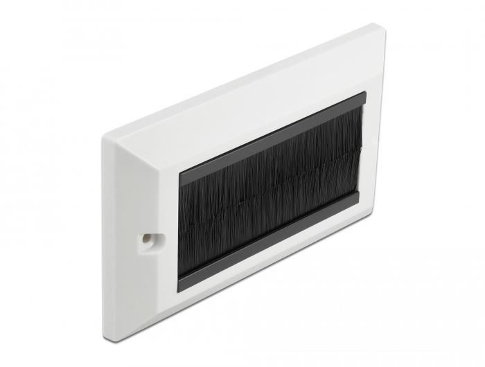 Delock Kabelstyringsafdækning 146 x 86 mm med sort børstelister - Delock