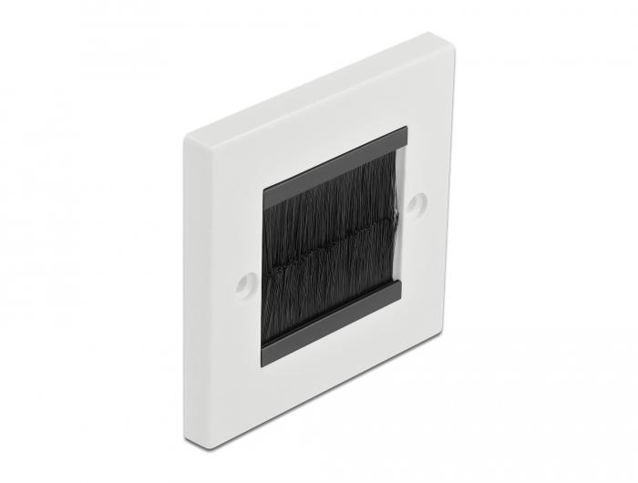 Delock Kabelstyringsafdækning 86 x 86 mm med sort børstebånd