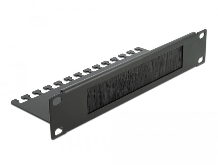 Delock 10″ Kabelmanagement-børstelister med kabelholder 1 HE - Delock