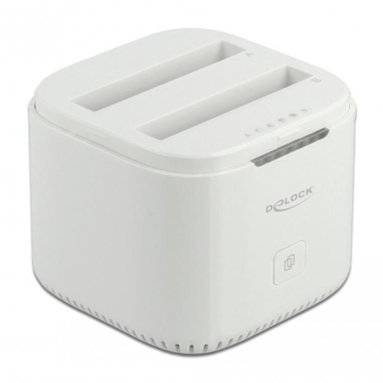 Delock USB Type C™ 3.2 Dockingstation til 2 x 2,5″ SATA HDD / SSD med - Delock