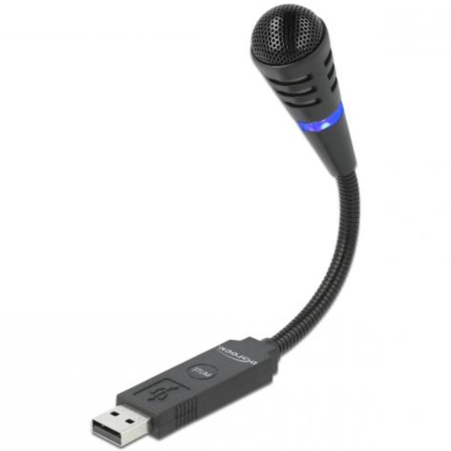 USB-mikrofon med svanehals og lydløs-knap