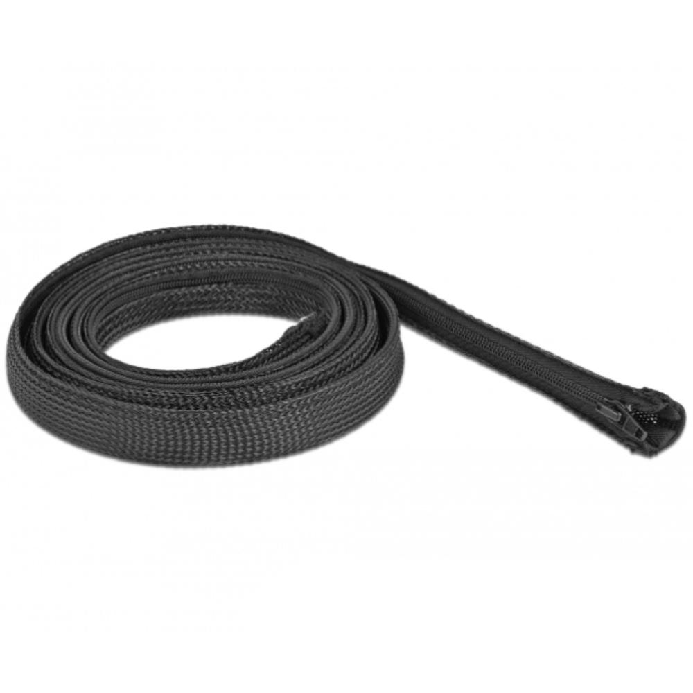 Delock Fletteslange med lynlås 2 m x 20 mm sort - Delock