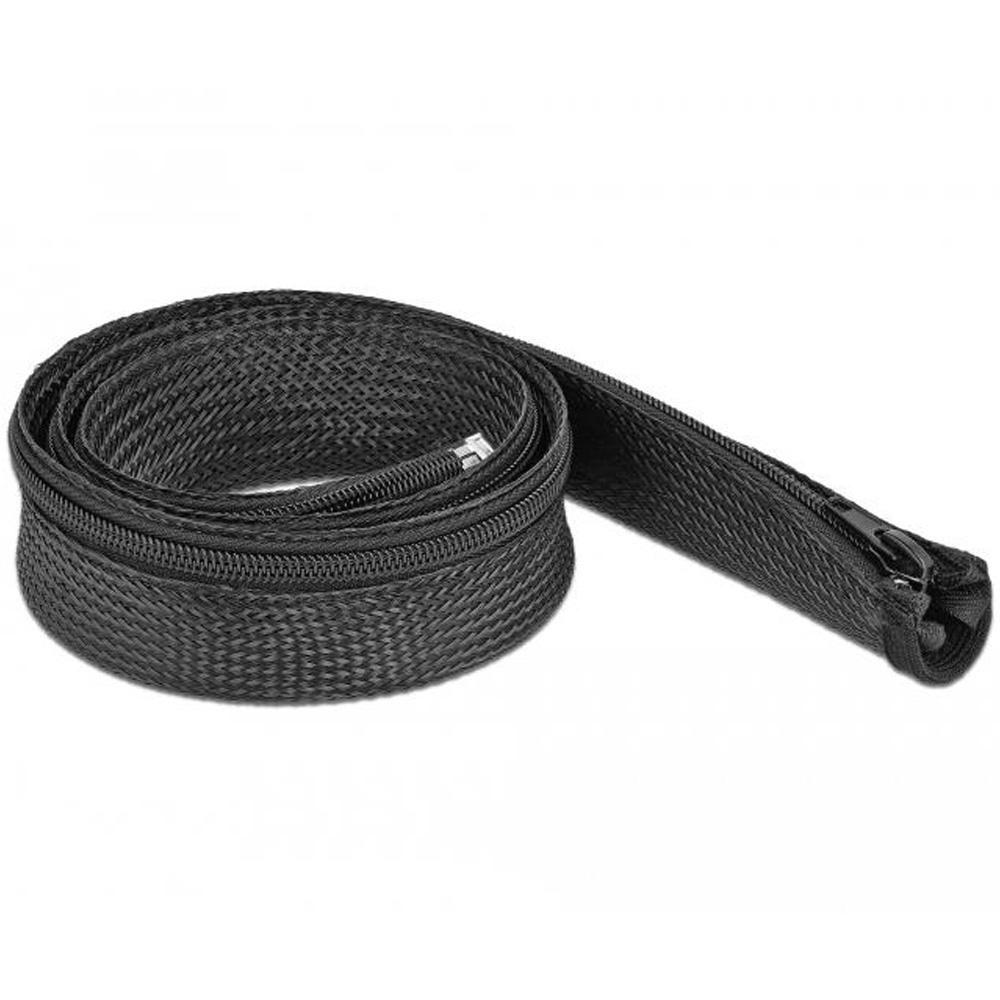 Delock Fletteslange med lynlås 1 m x 30 mm sort - Delock