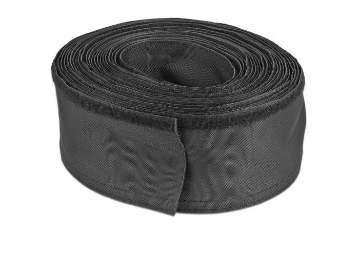Delock Vævet slange med velcrolukning 10 m x 20 mm sort - Delock