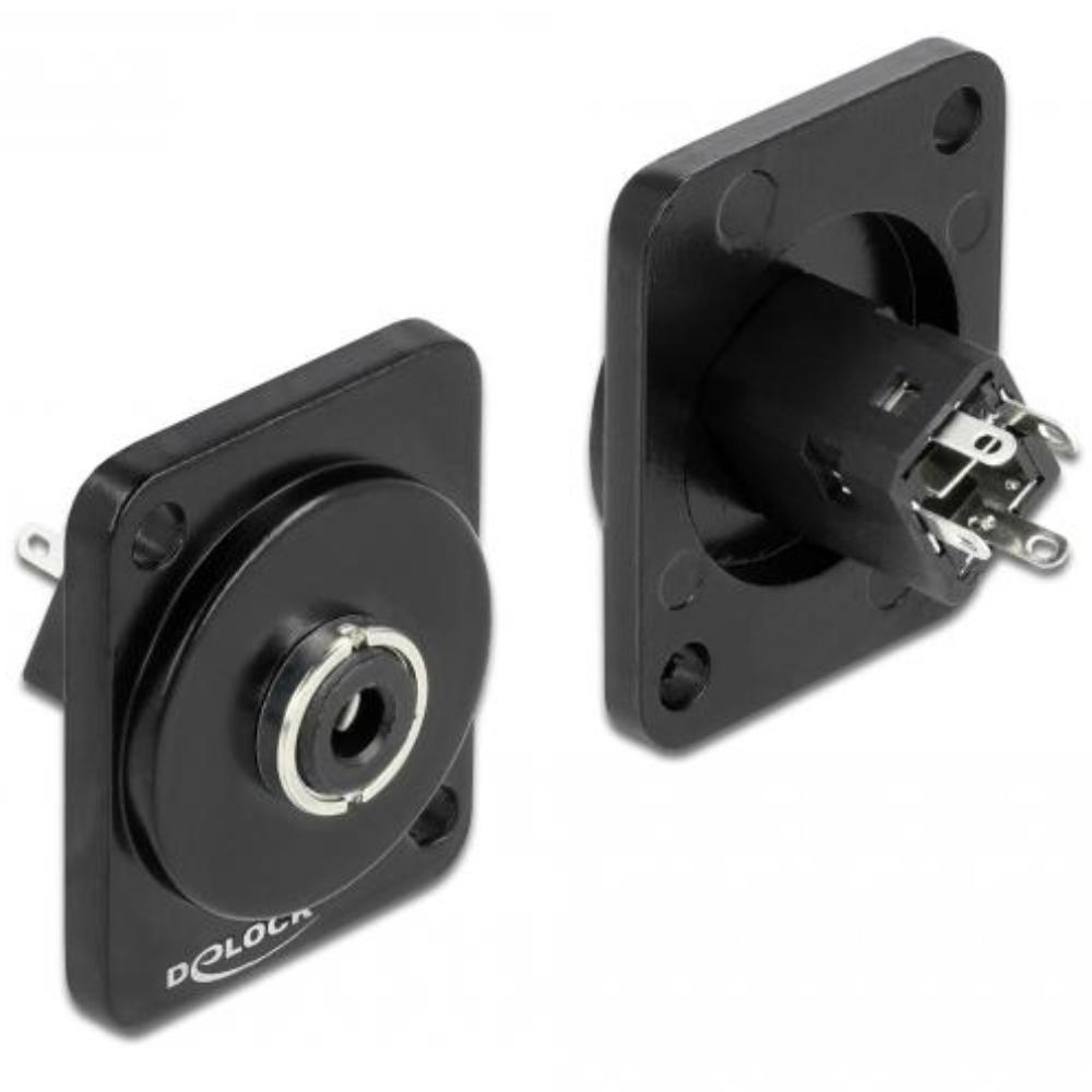 D-Type Modul 3,5 mm Jack til Loddetilslutning – Sort