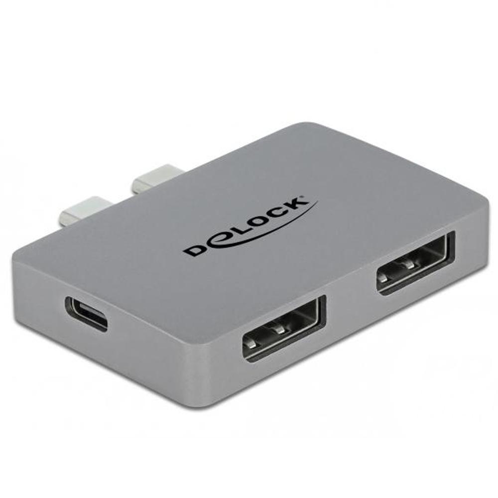 Delock Dual DisplayPort-adapter med 4K 60 Hz og PD 3.0 til MacBook - Delock